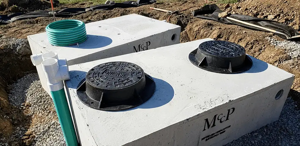 Grease trap installation unit set in place for drainage protection in Denver, CO