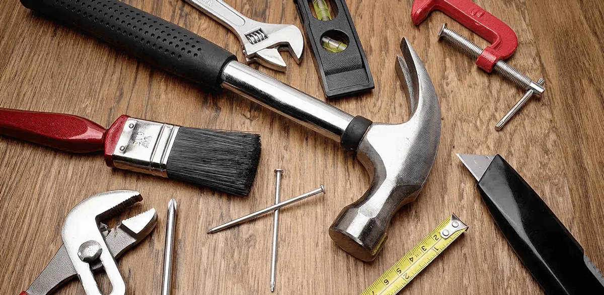Handyman tools laid out for home repair and maintenance work in Denver, CO