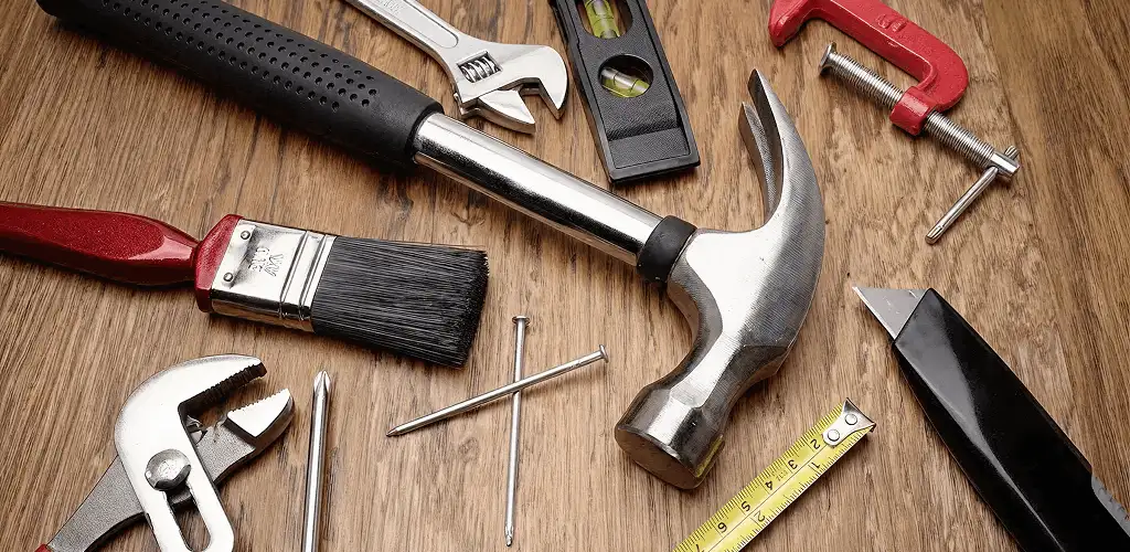 Handyman tools laid out for home repair and maintenance work in Denver, CO