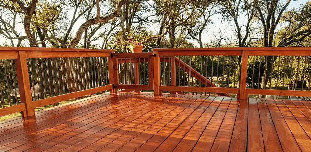 Deck sealing results with a freshly sealed wood deck in Denver, CO
